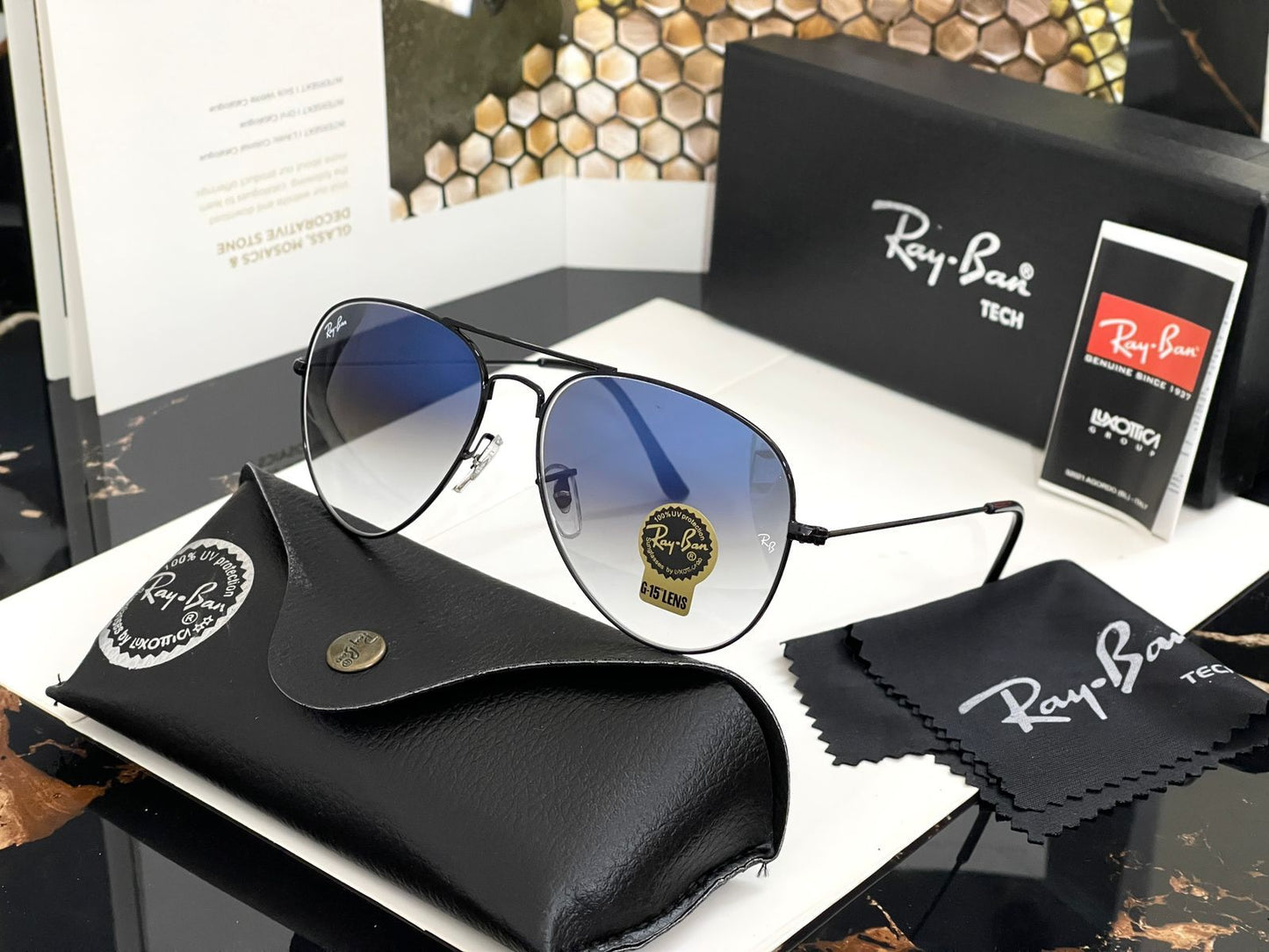 Ray-B an Blue Lens Sunglasses