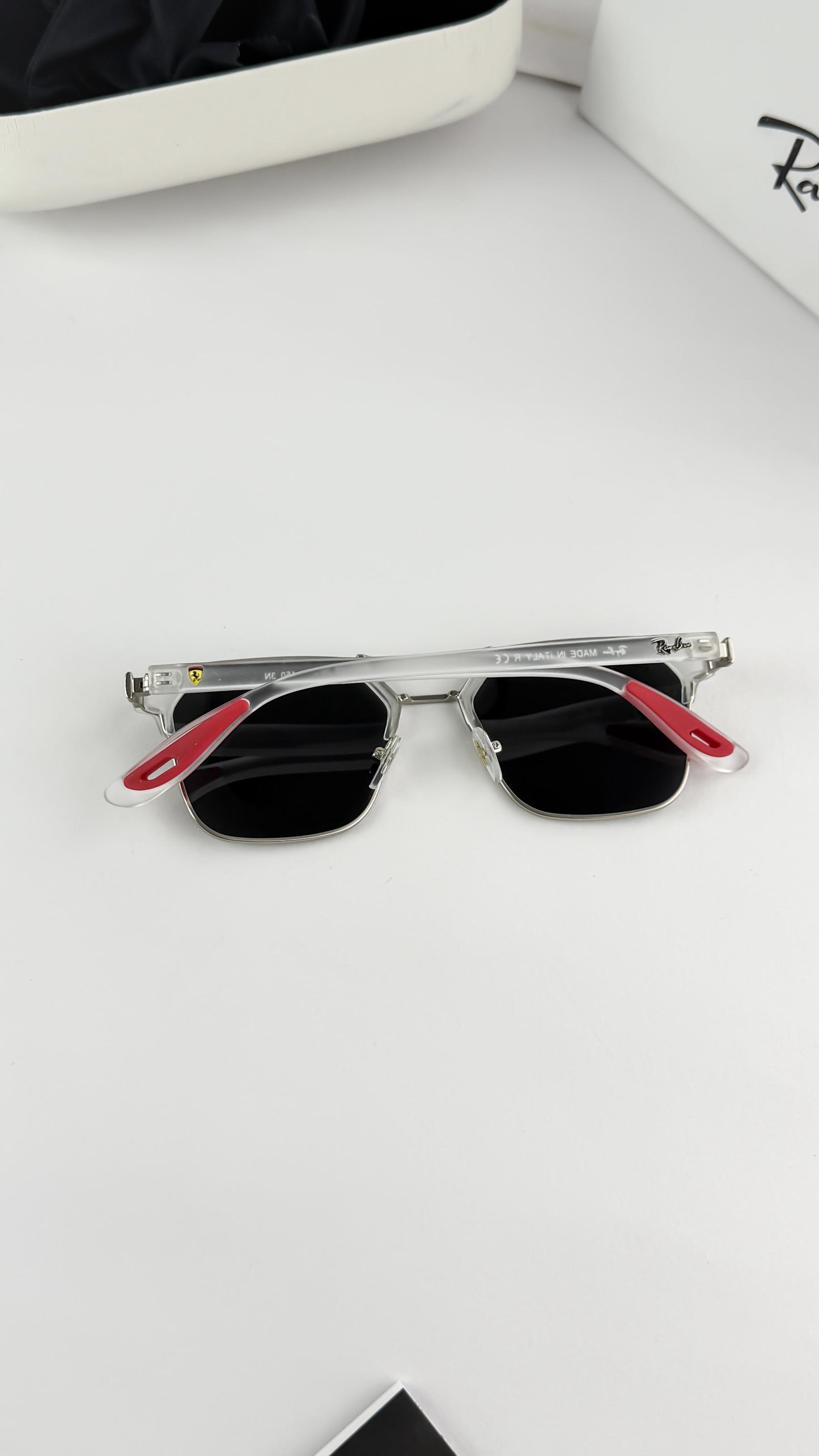 Branded Ray Ban White And Black Frame Sunglasses