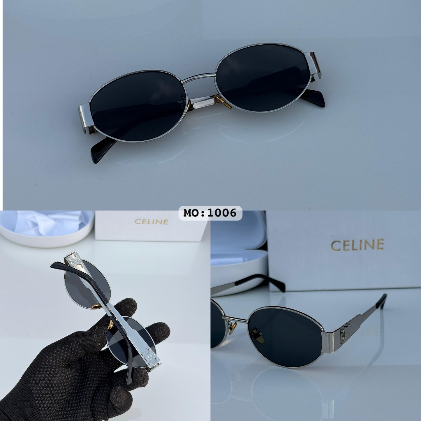 Celine Celebrities Black And SIlver Sunglass