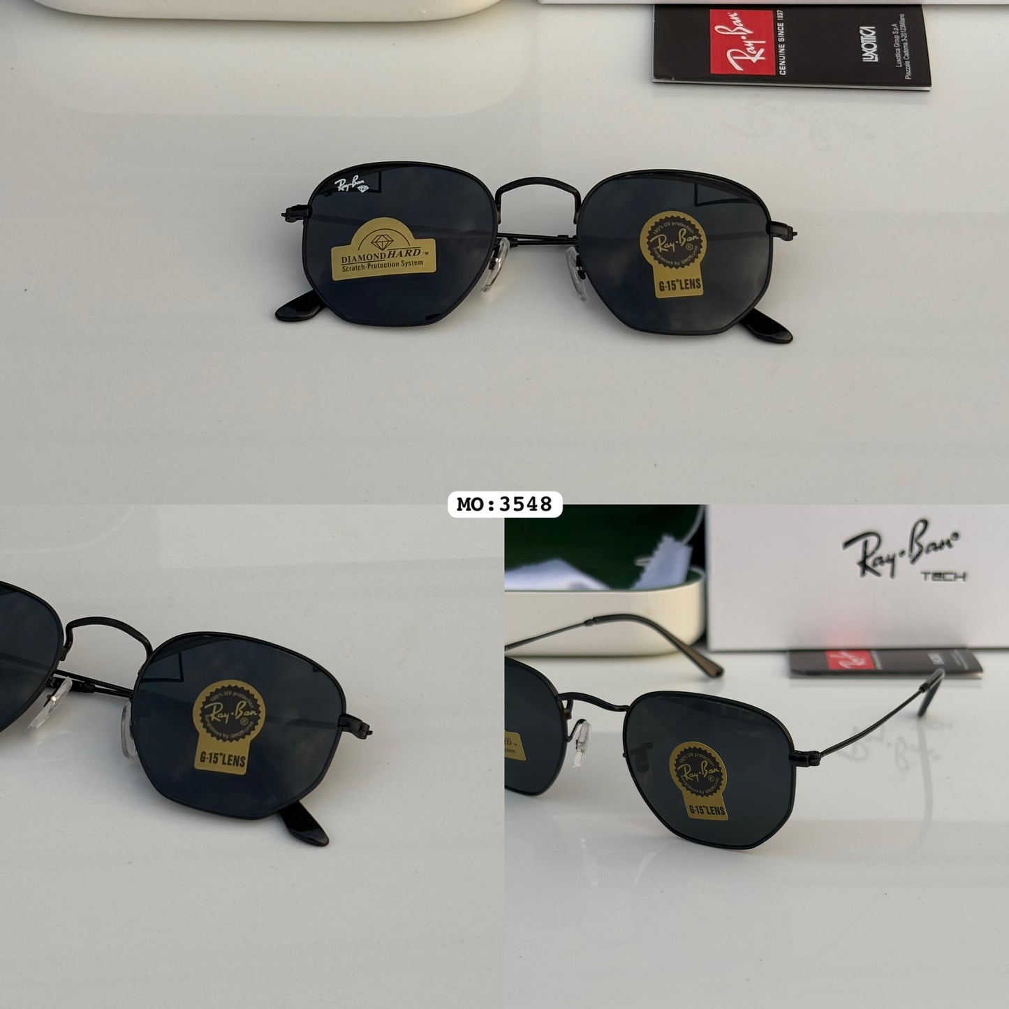Fancy Ray Ban Round Shape And Black Frame Sunglasses