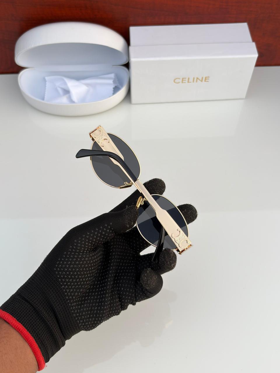 Celine Celebrities Black And Rose Gold Sunglass