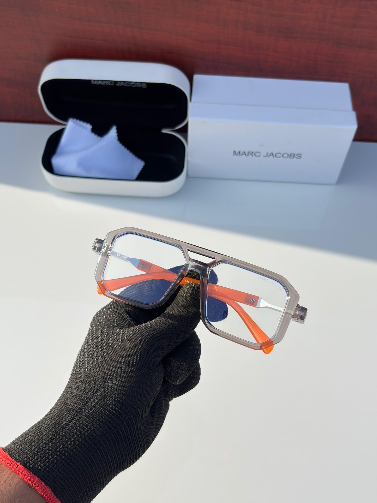 Marc Jacobs Transparent And Orange Frame Sunglasses