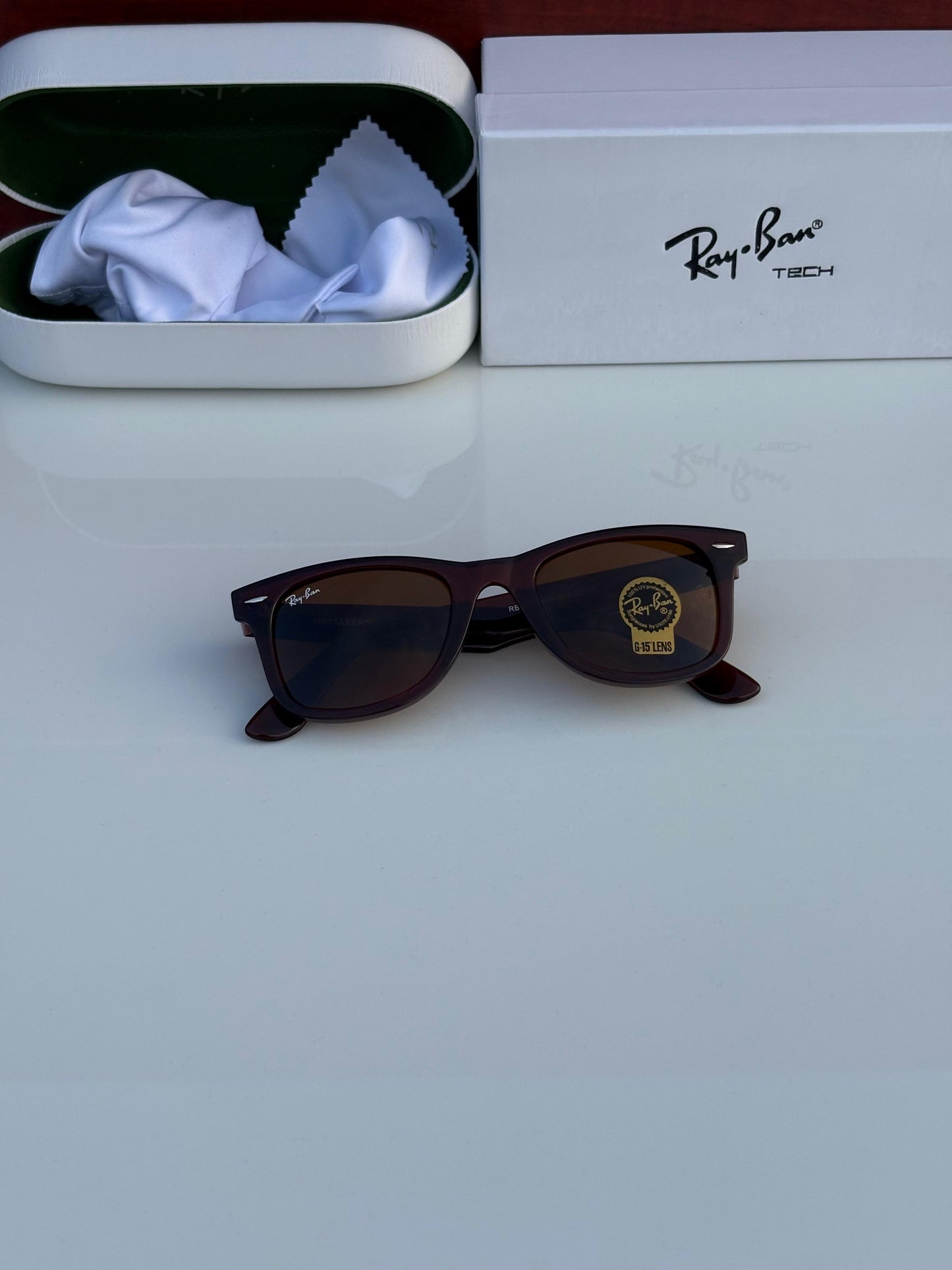 Vacation Ray B-an Full Brown Square Shape Sunglasses