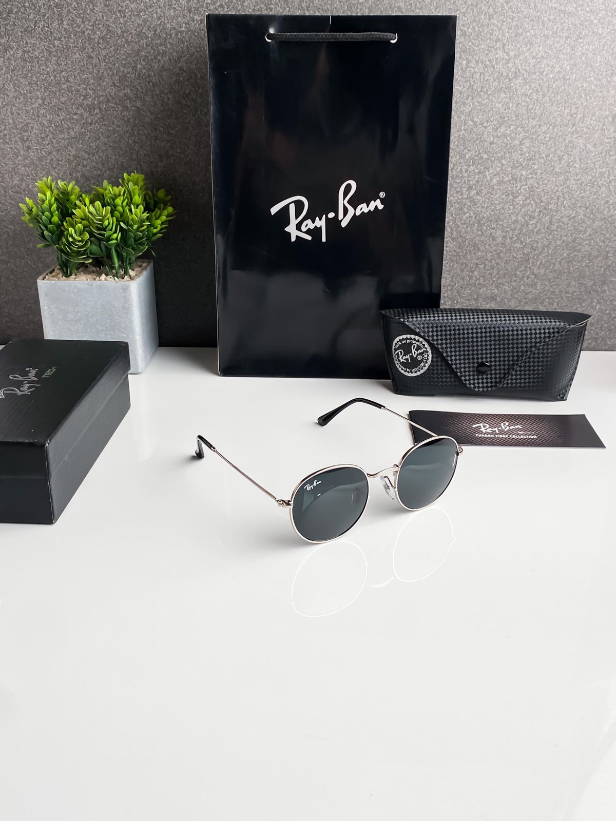 Fashion Ray Ban Black Round Sunglasses