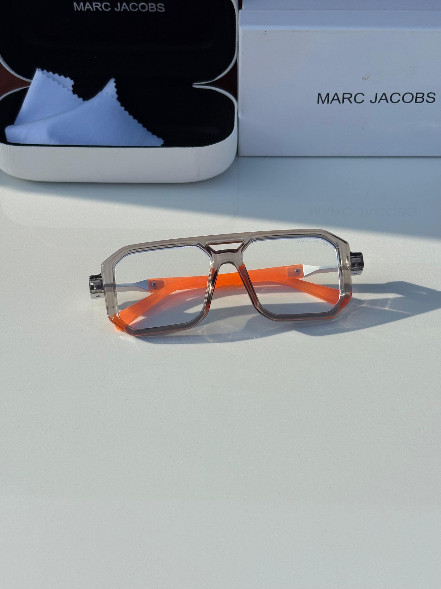 Marc Jacobs Transparent And Orange Frame Sunglasses