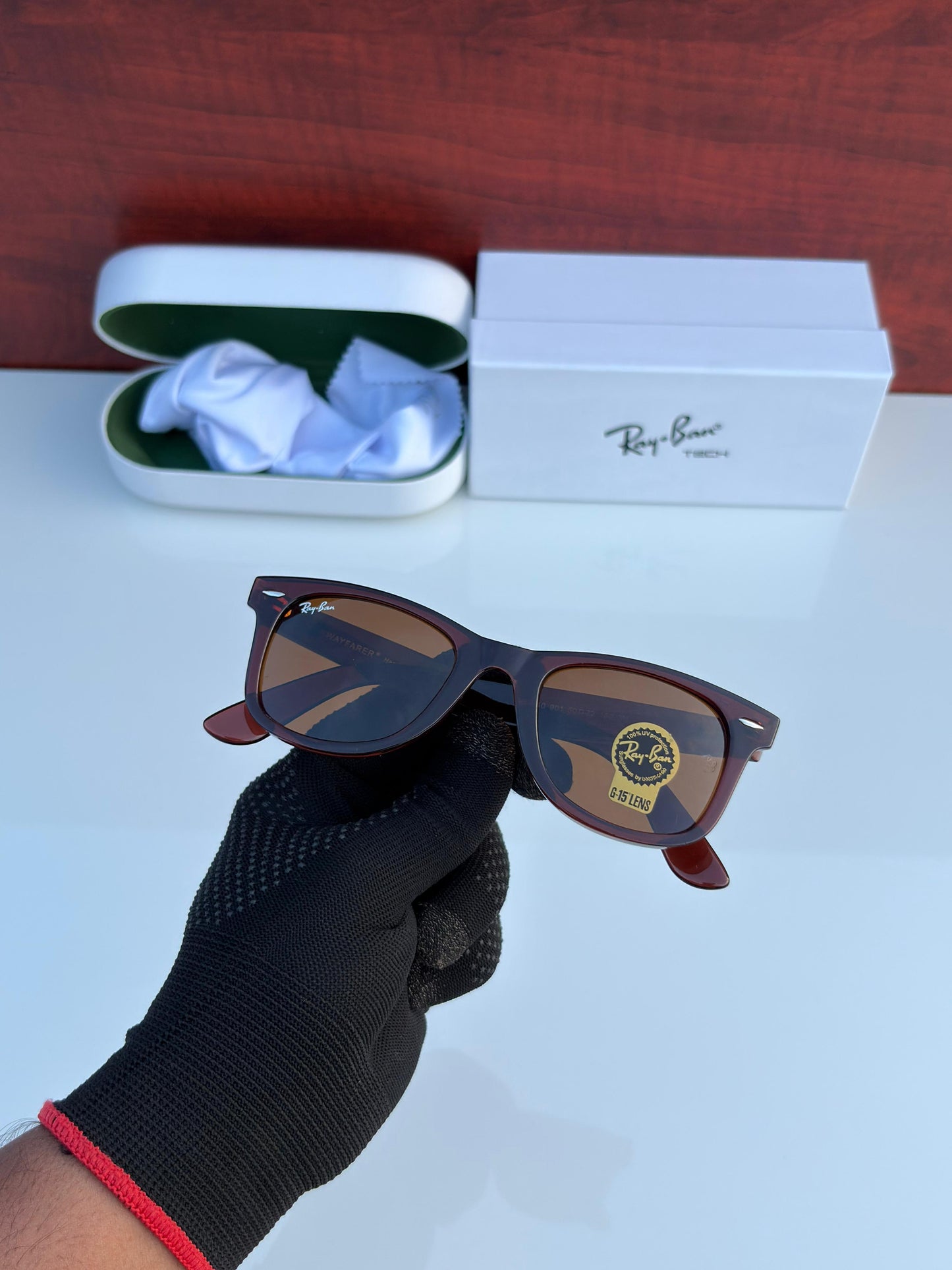 Vacation Ray B-an Full Brown Square Shape Sunglasses