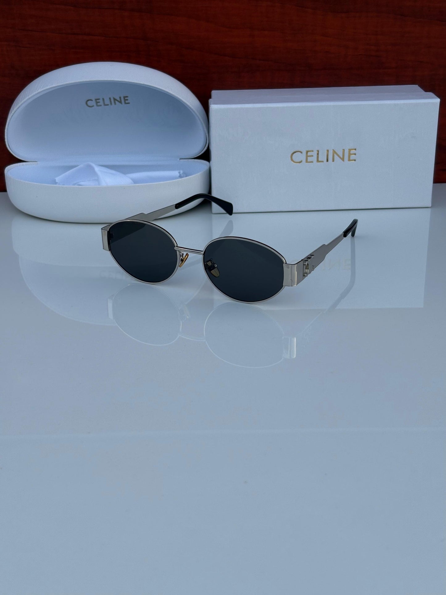Celine Celebrities Black And SIlver Sunglass