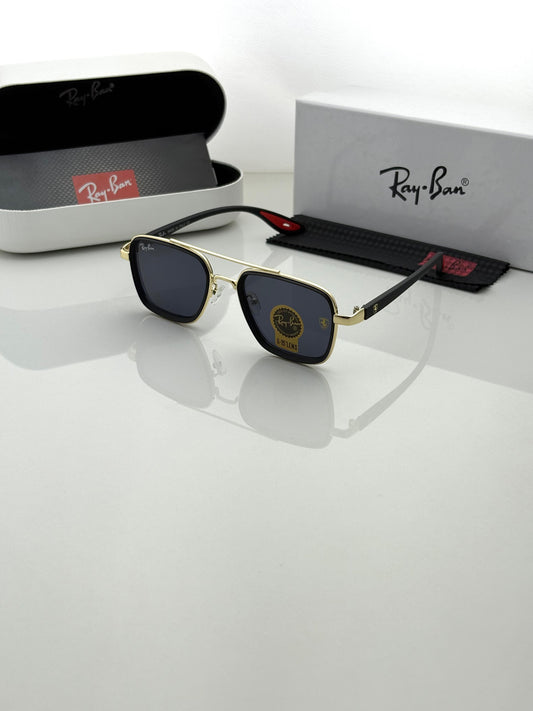 Affordable Ray Ban Black Shade And Gold Sunglasses