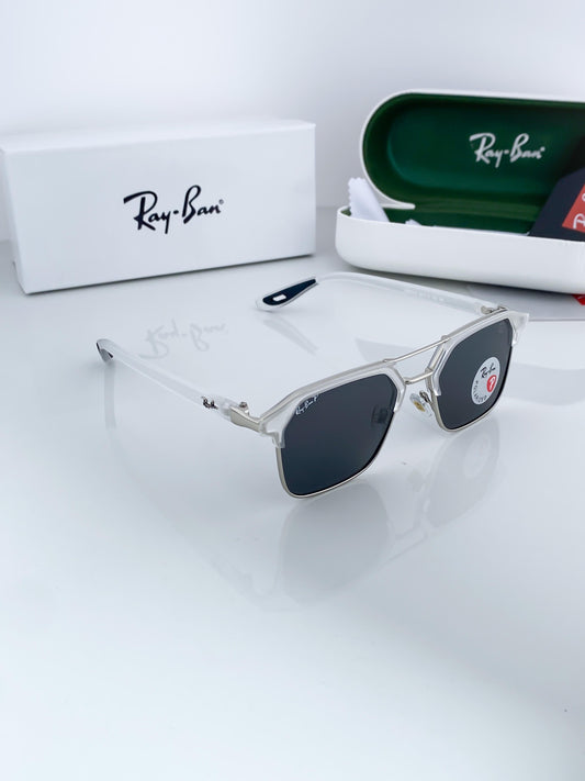 Branded Ray Ban White Frame Sunglasses