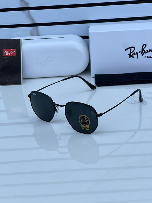 New Fancy Ray Ban Round Shape And Black Frame Sunglasses