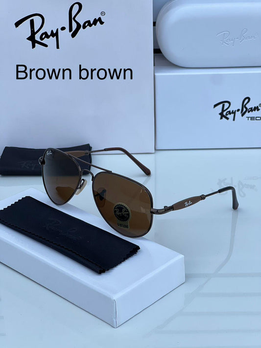 Ray Ban Brown Aviator Unisex Sunglasses
