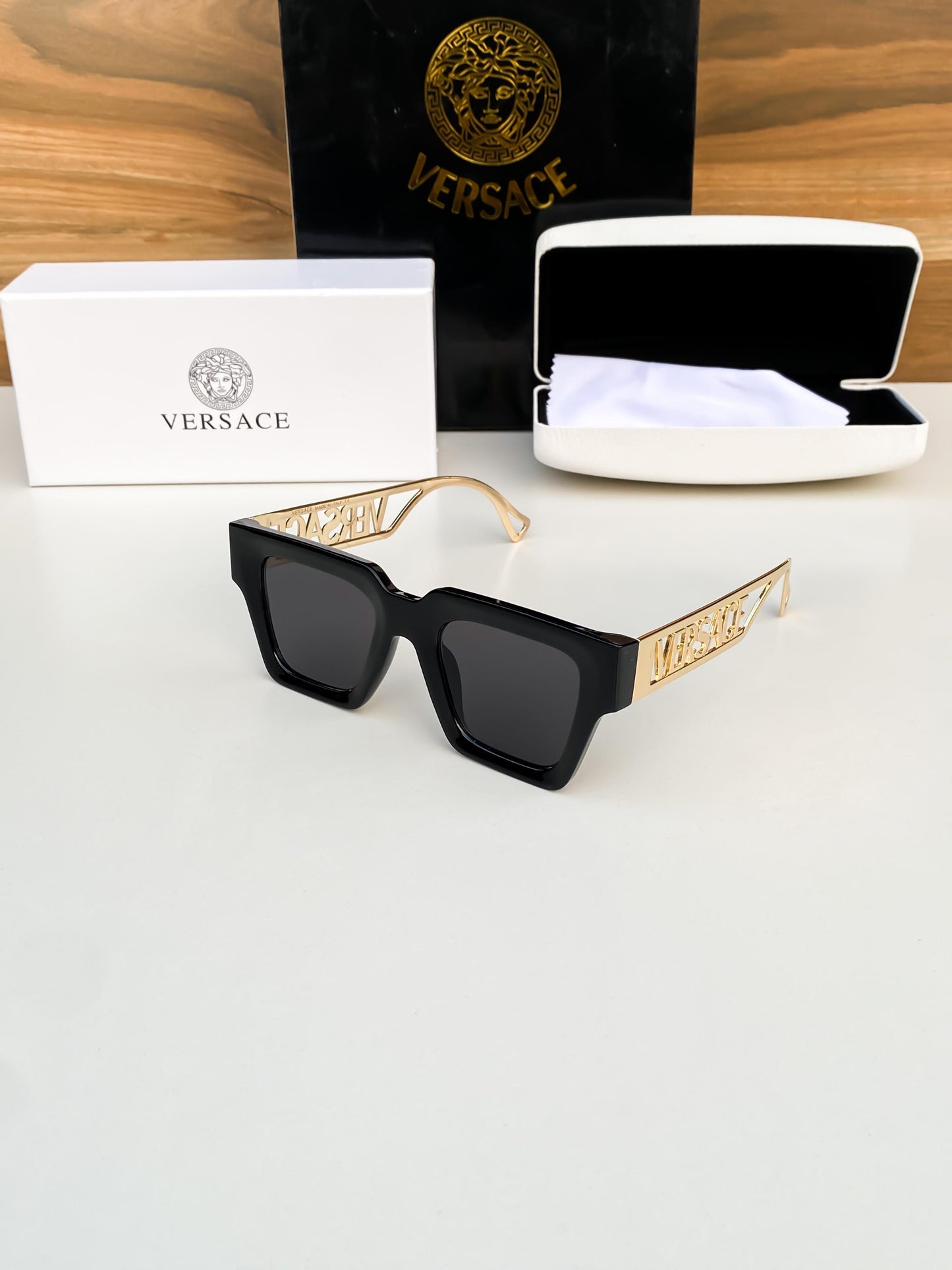 Premium Ver-sace Black Square Sunglass