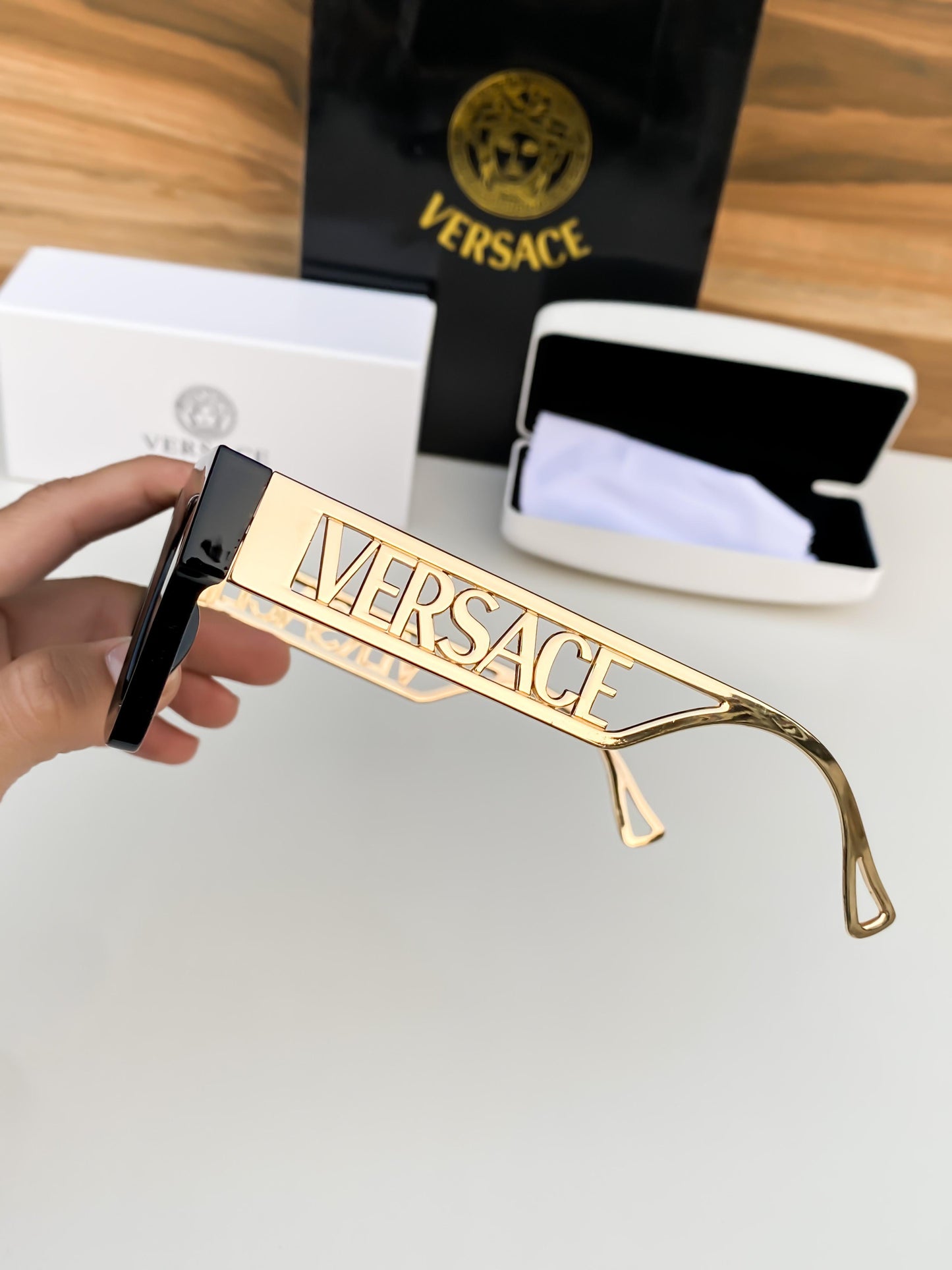 Premium Ver-sace Black Square Sunglass