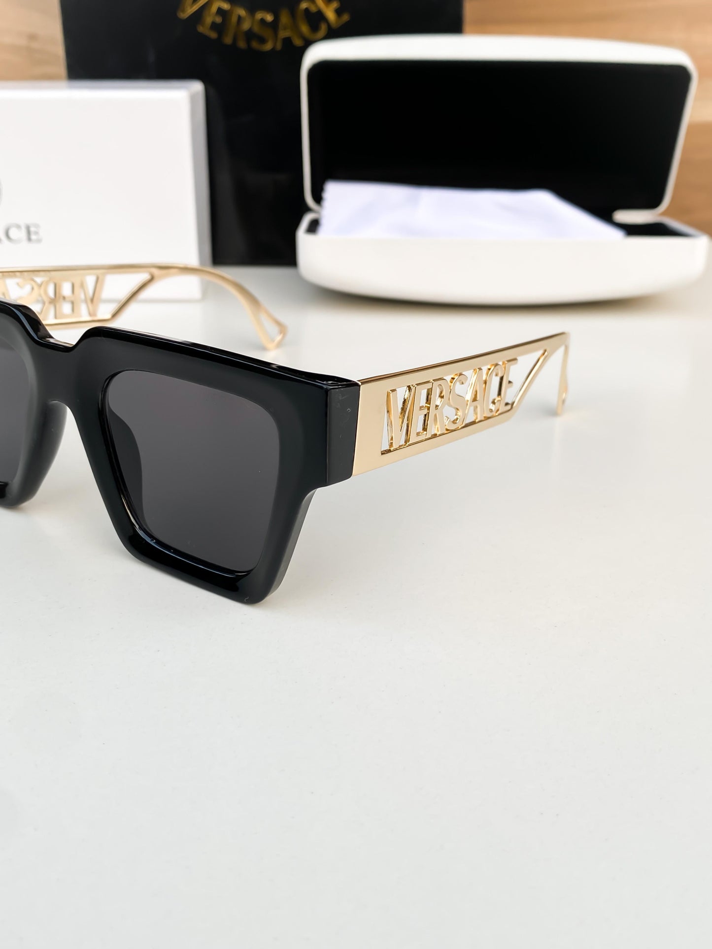 Premium Ver-sace Black Square Sunglass