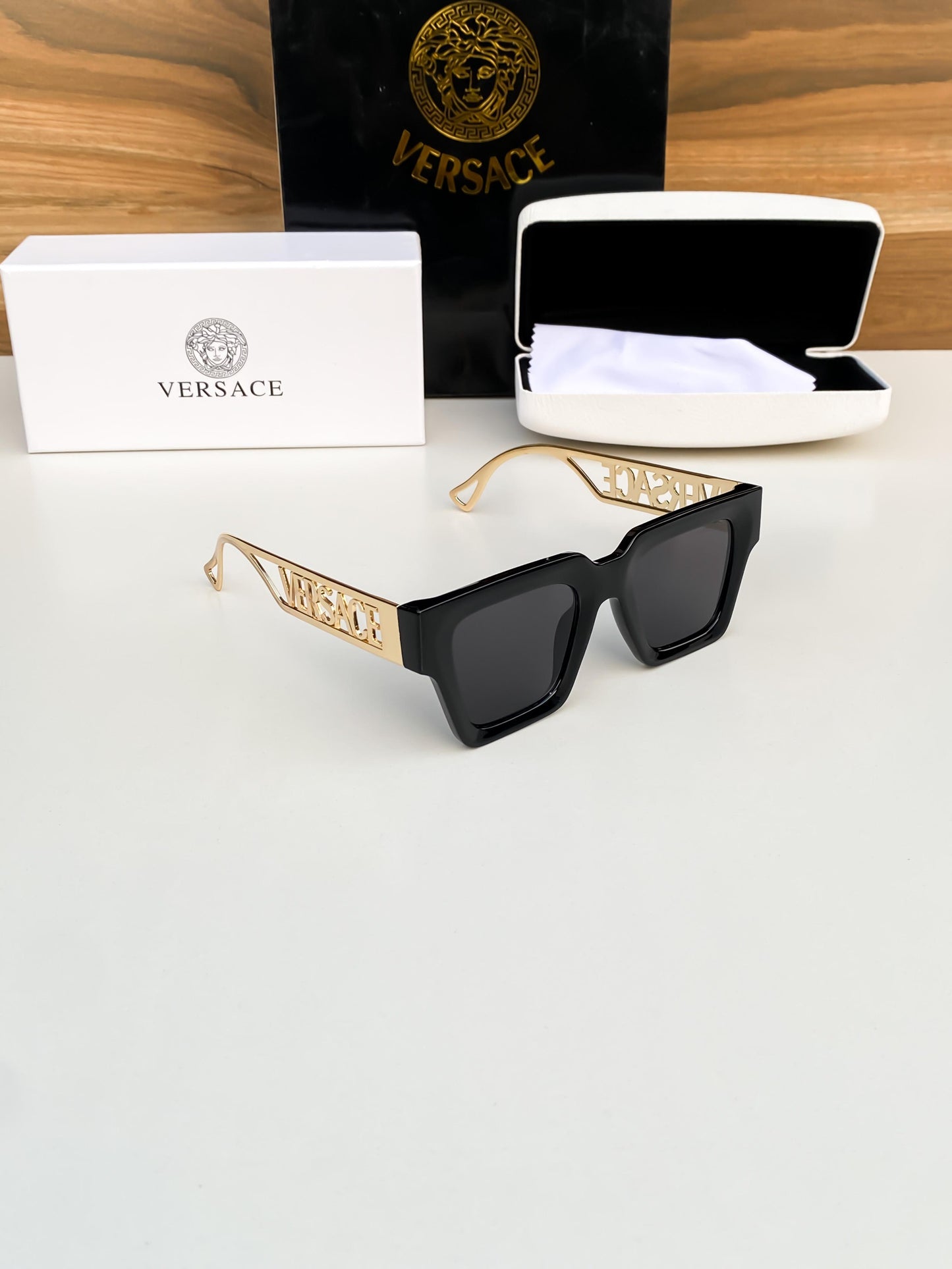 Premium Ver-sace Black Square Sunglass