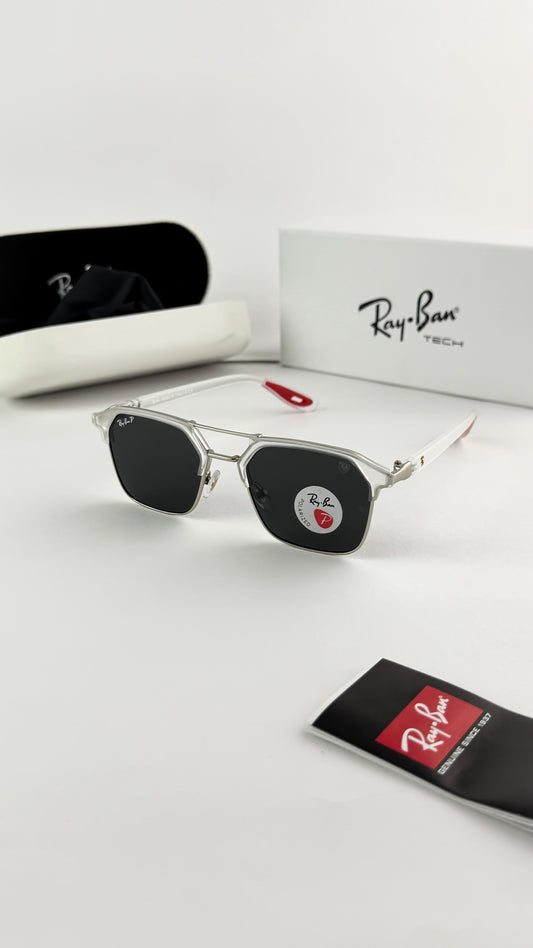 Branded Ray Ban White And Black Frame Sunglasses