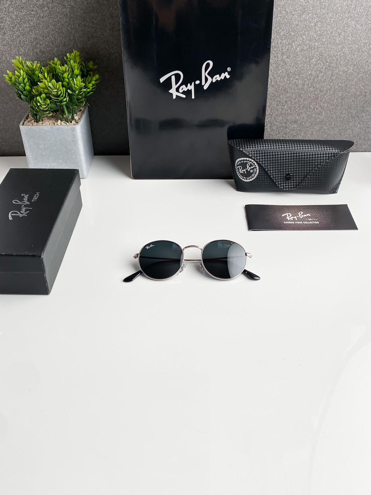 Fashion Ray Ban Black Round Sunglasses