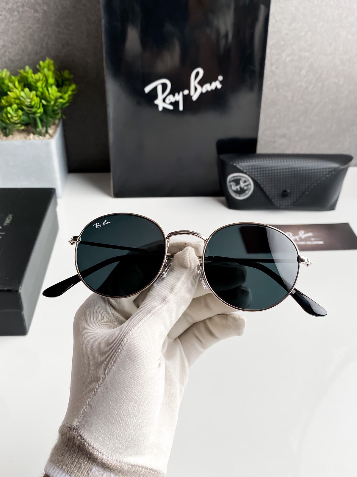 Fashion Ray Ban Black Round Sunglasses