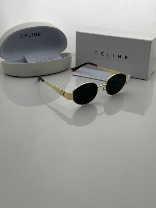 Celine Celebrities Black And Gold Sunglass