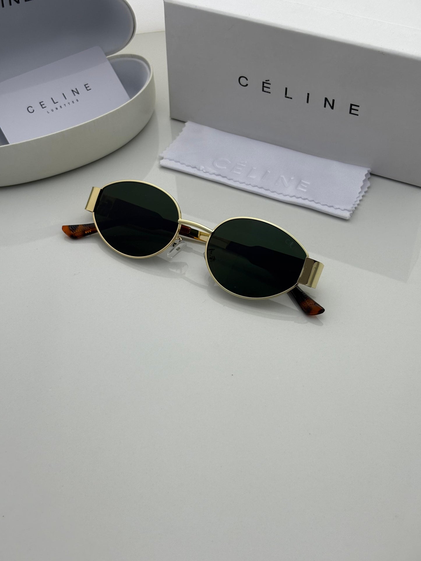 Celine Celebrities Black And Gold Sunglass