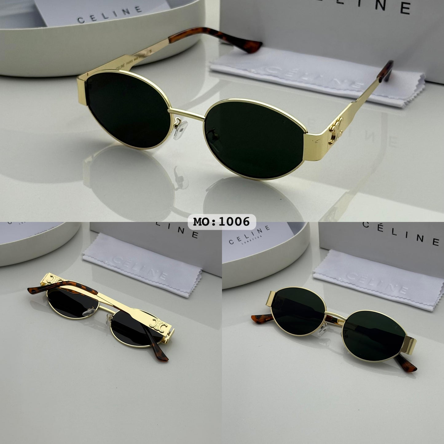 Celine Celebrities Black And Gold Sunglass