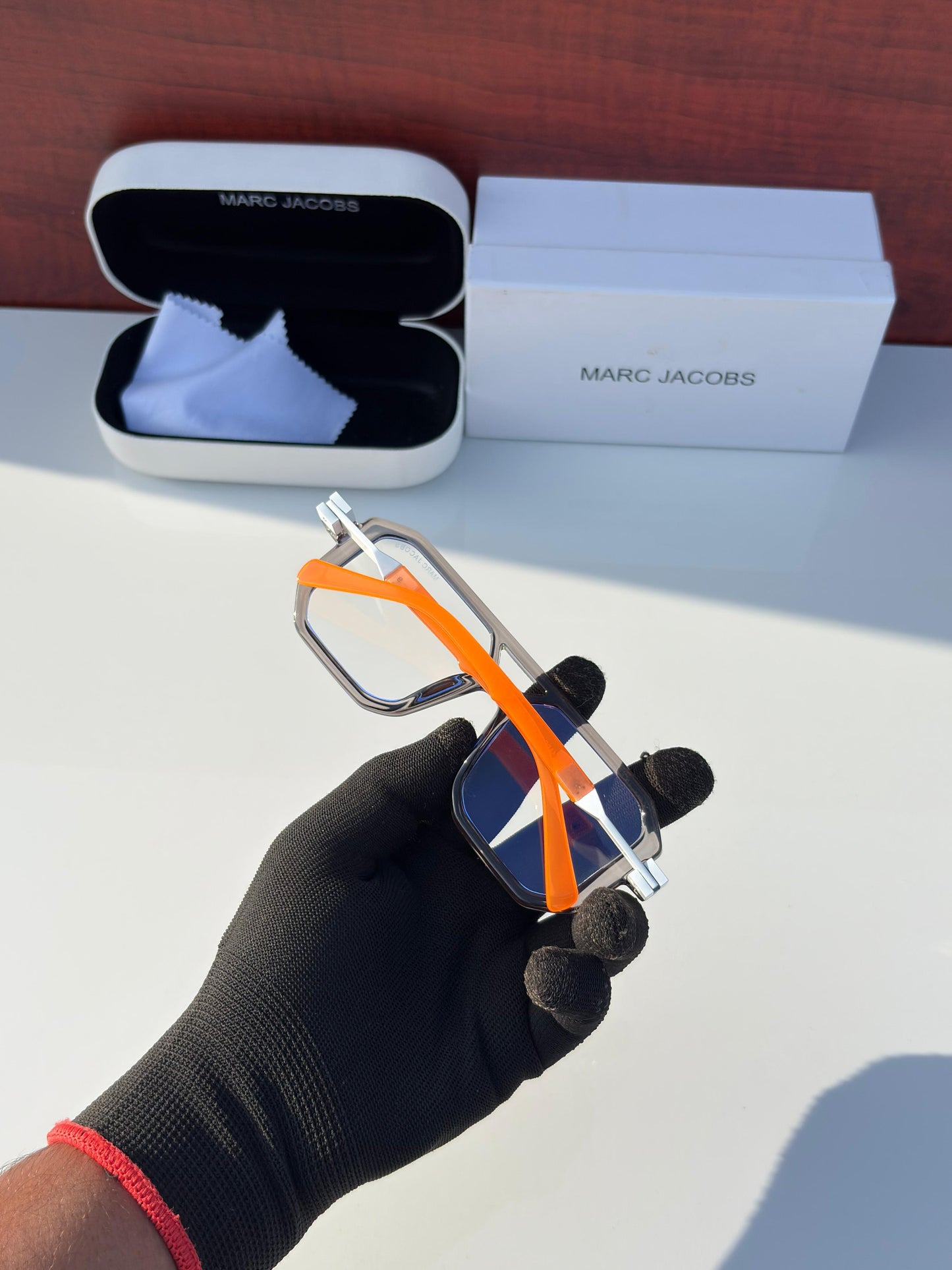 Marc Jacobs Transparent And Orange Frame Sunglasses
