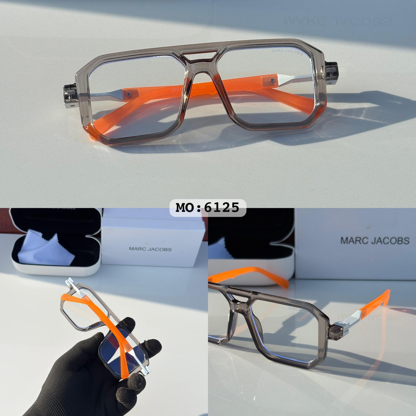 Marc Jacobs Transparent And Orange Frame Sunglasses