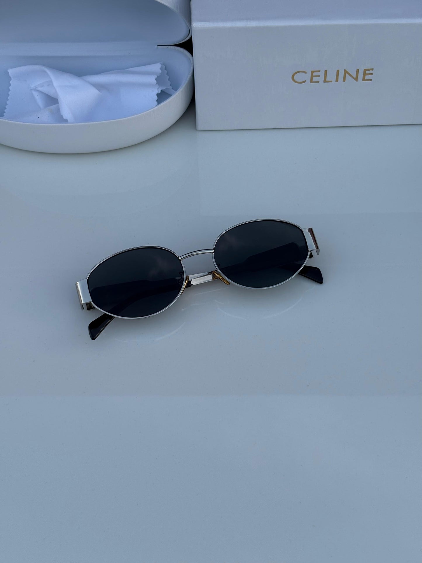 Celine Celebrities Black And SIlver Sunglass