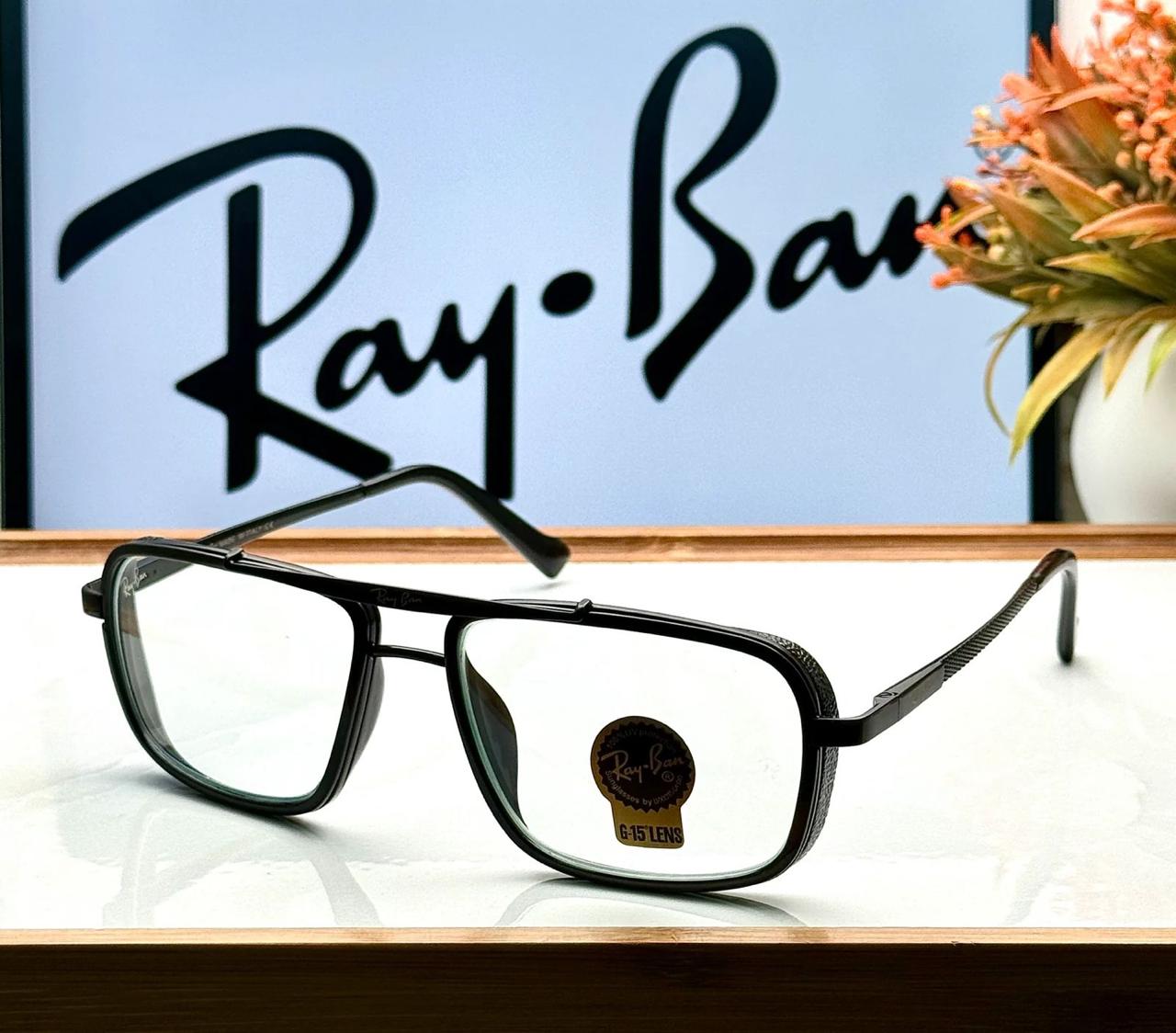 Ray Ban Transparent Lens Square Sunglass