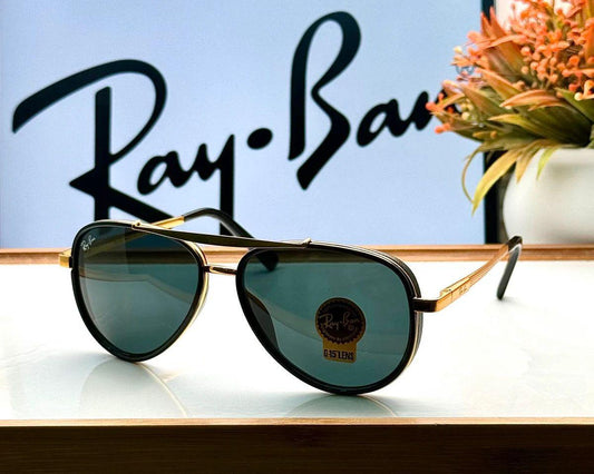 Modern Ray Ban Gold Black Lens Sunglasses