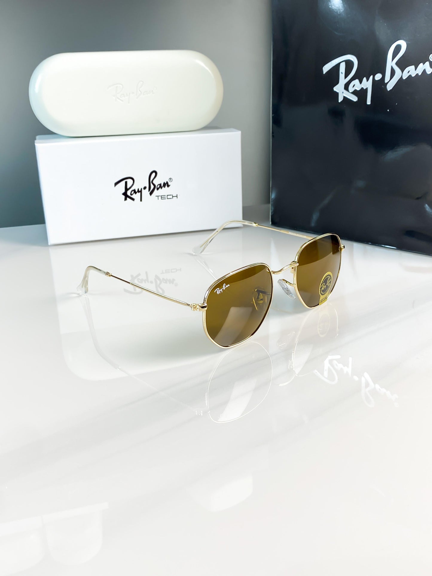 New Ray - Ban Blue Gold Aviator Sunglasses
