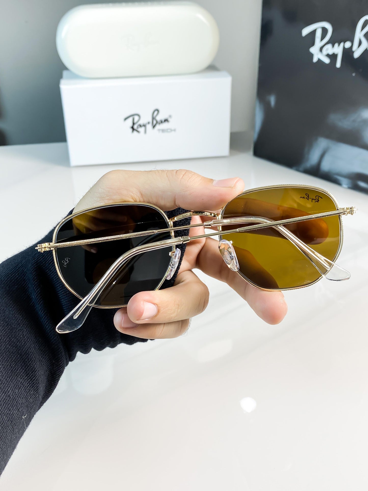 New Ray - Ban Blue Gold Aviator Sunglasses