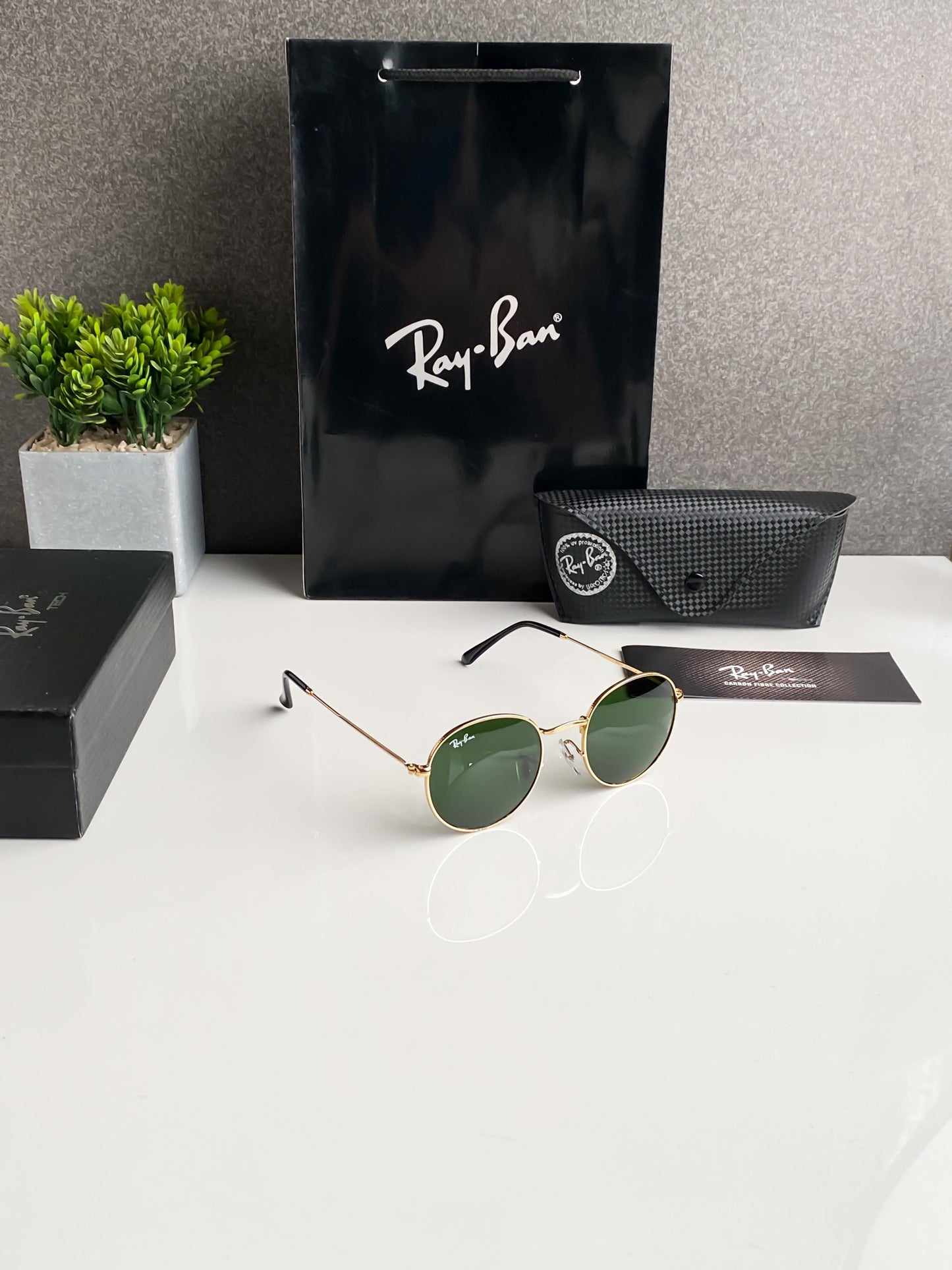 Personalised Ray Ban Green Sunglasses