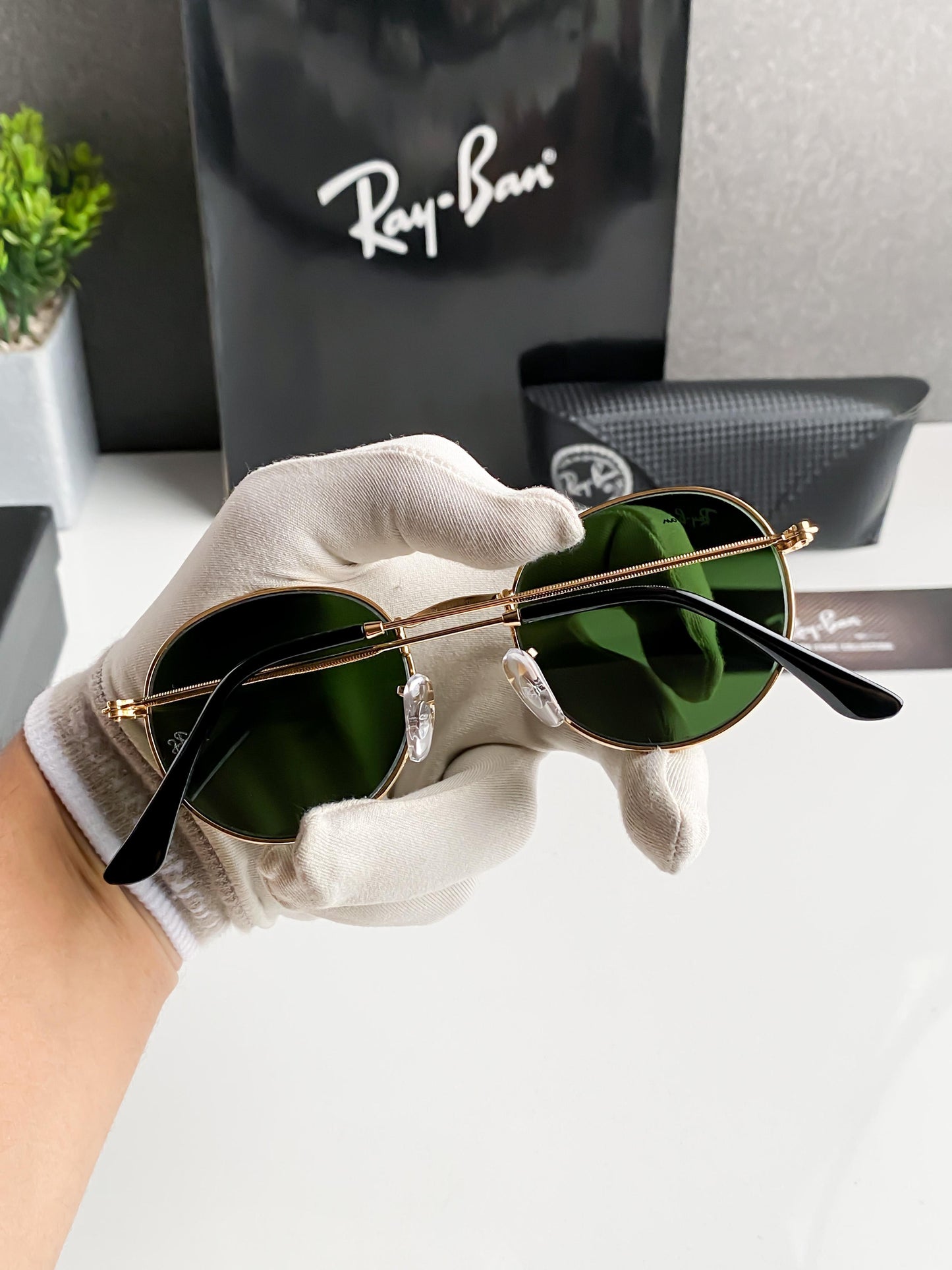 Personalised Ray Ban Green Sunglasses