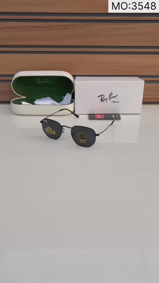 Fancy Ray Ban Round Shape And Black Frame Sunglasses